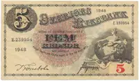 Švédsko, 5 Kronor 1952, P.33ai