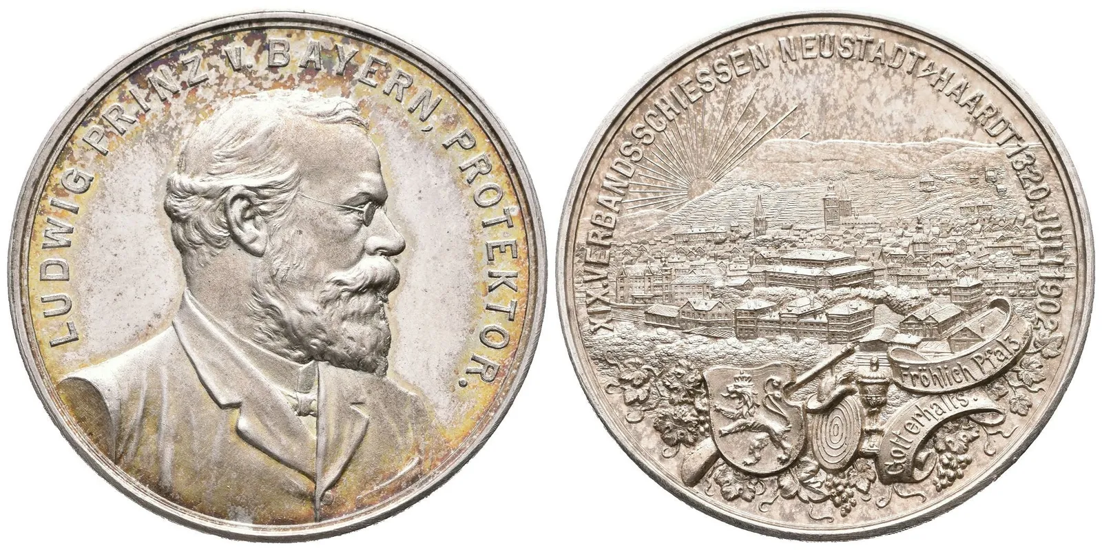 AR Medaile 1902 - XIX. Spolkové střelby v Neustadt/Haardt, Peltzer 1528, — 1