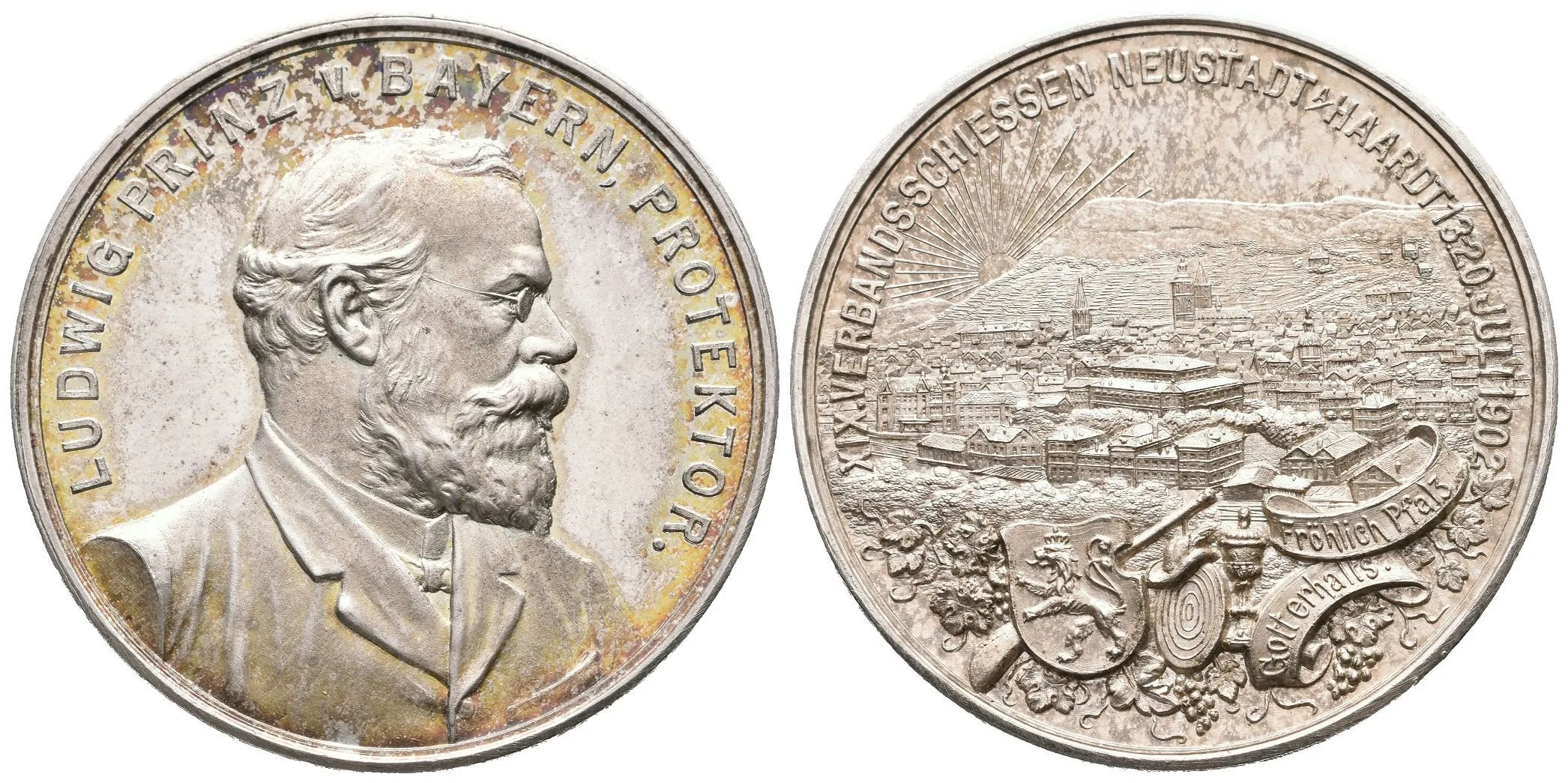 AR Medaile 1902 - XIX. Spolkové střelby v Neustadt/Haardt, Peltzer 1528, — 1