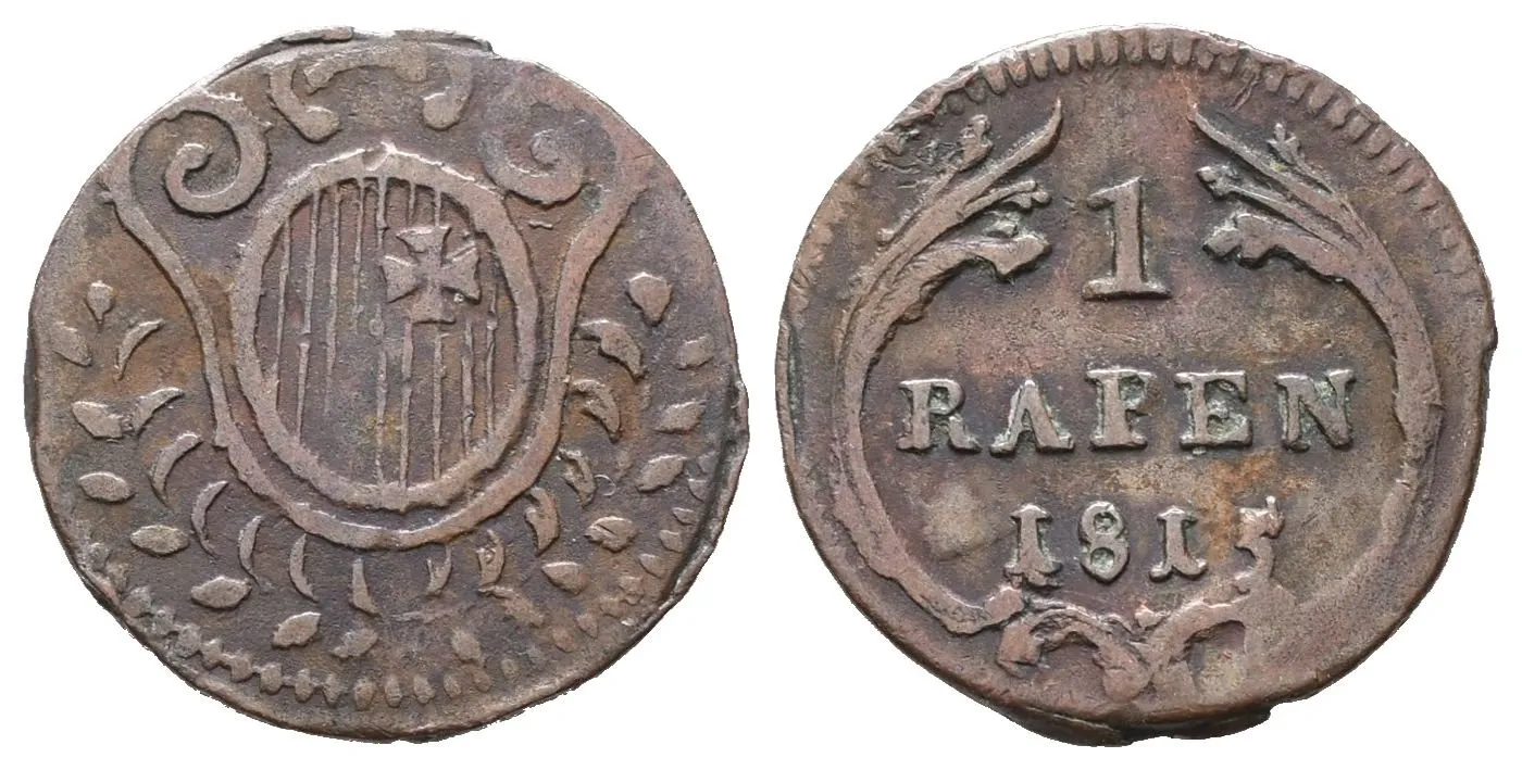 Švýcarsko - Schwyz, 1 Rappen 1815