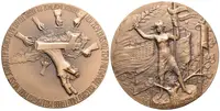 Sada medailí AE Medaile 1938 - Mnichovská dohoda. Bronz 55 mm + — 1