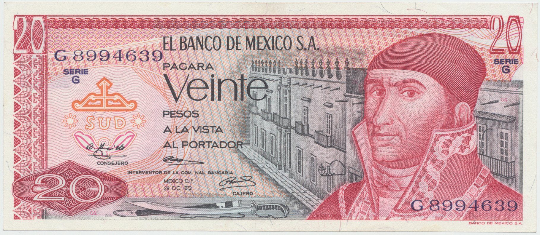 Mexiko, 20 Pesos 1972, P.64a