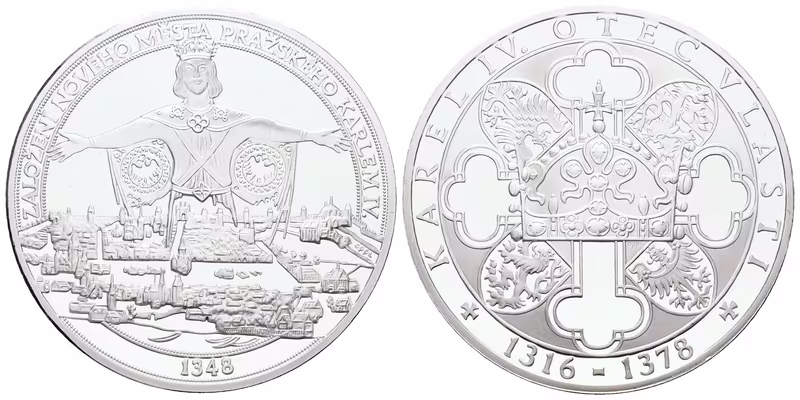 Stříbrná investiční medaile - Nové Město pražské - Ag 24,5 g - 999/1000 + Certifikát