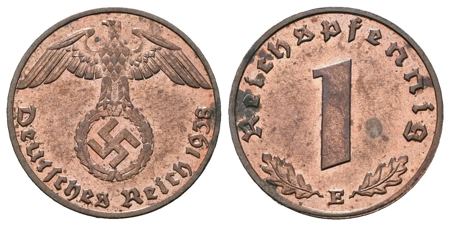 III. říše, 1 Pfennig 1938 E
