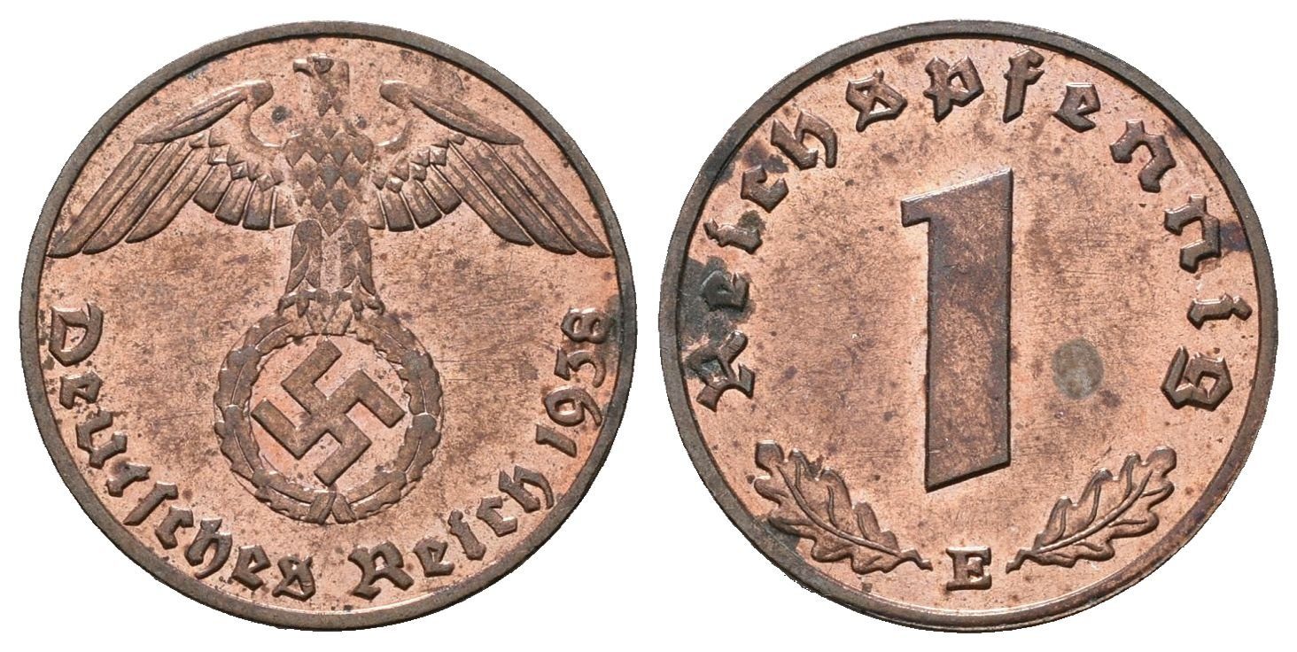 III. říše, 1 Pfennig 1938 E