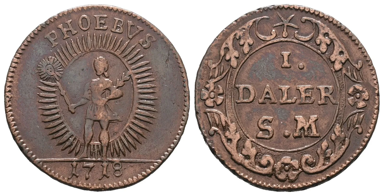 Švédsko, 1 Daler SM 1718