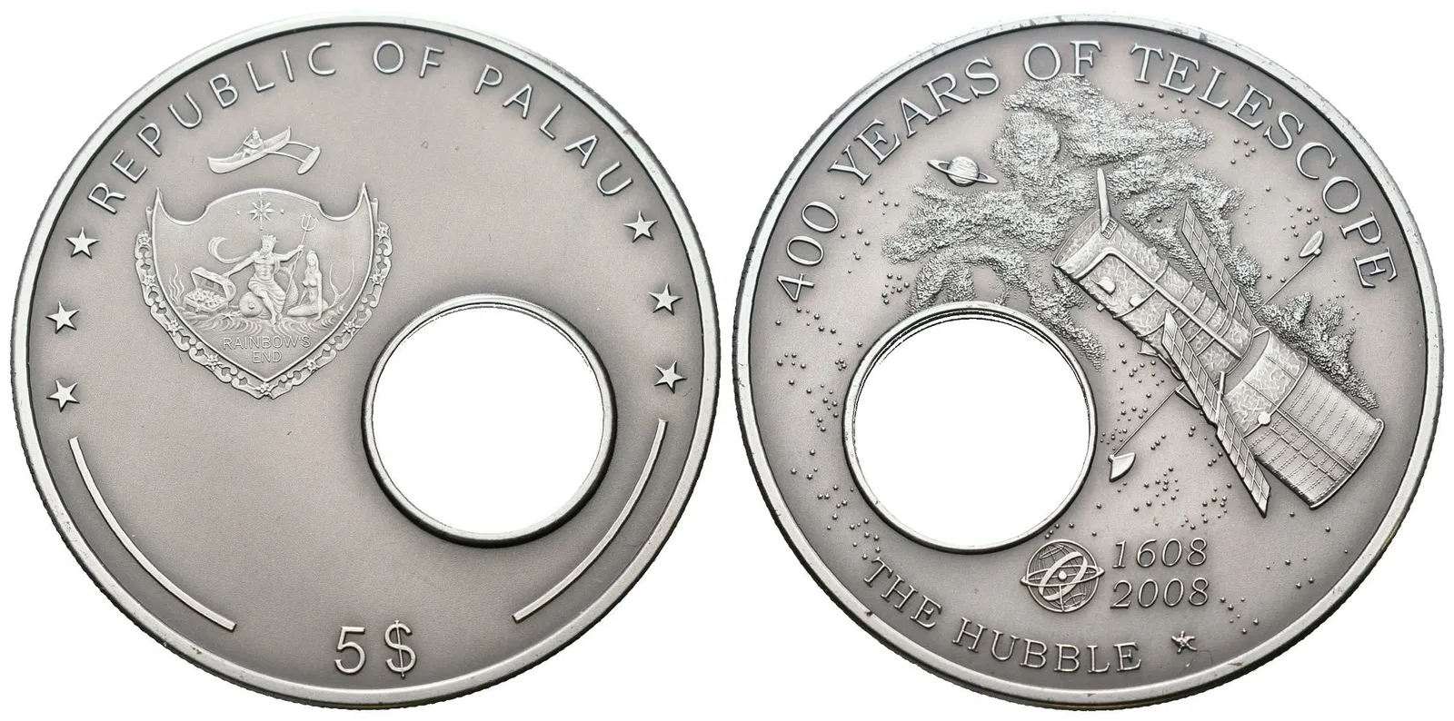 Palau, 5 Dollars 2008 - Hubbleův teleskop