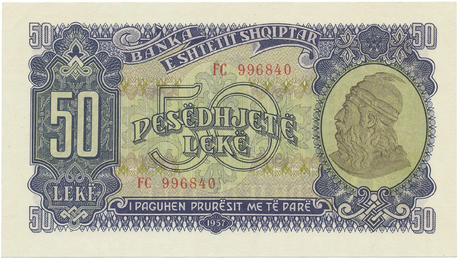 Albánie, 50 Leke 1957, P.29