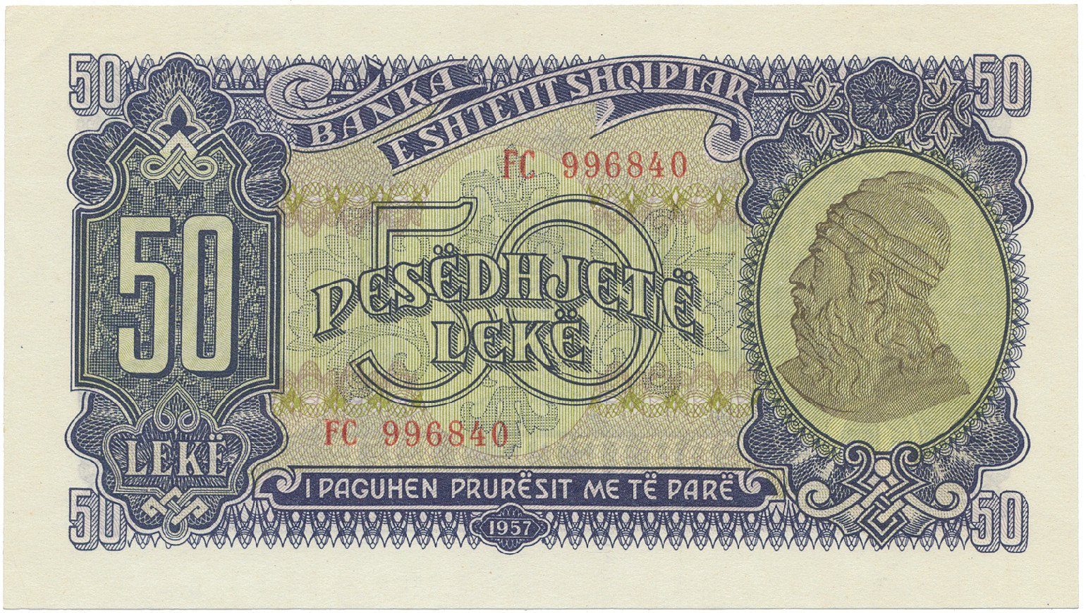 Albánie, 50 Leke 1957, P.29