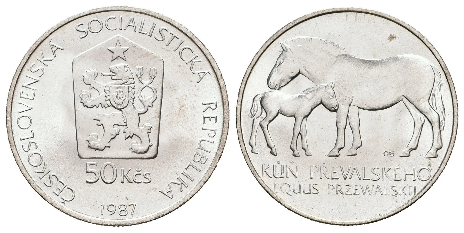 50 Kčs 1987 - Kůň Převalského — 1