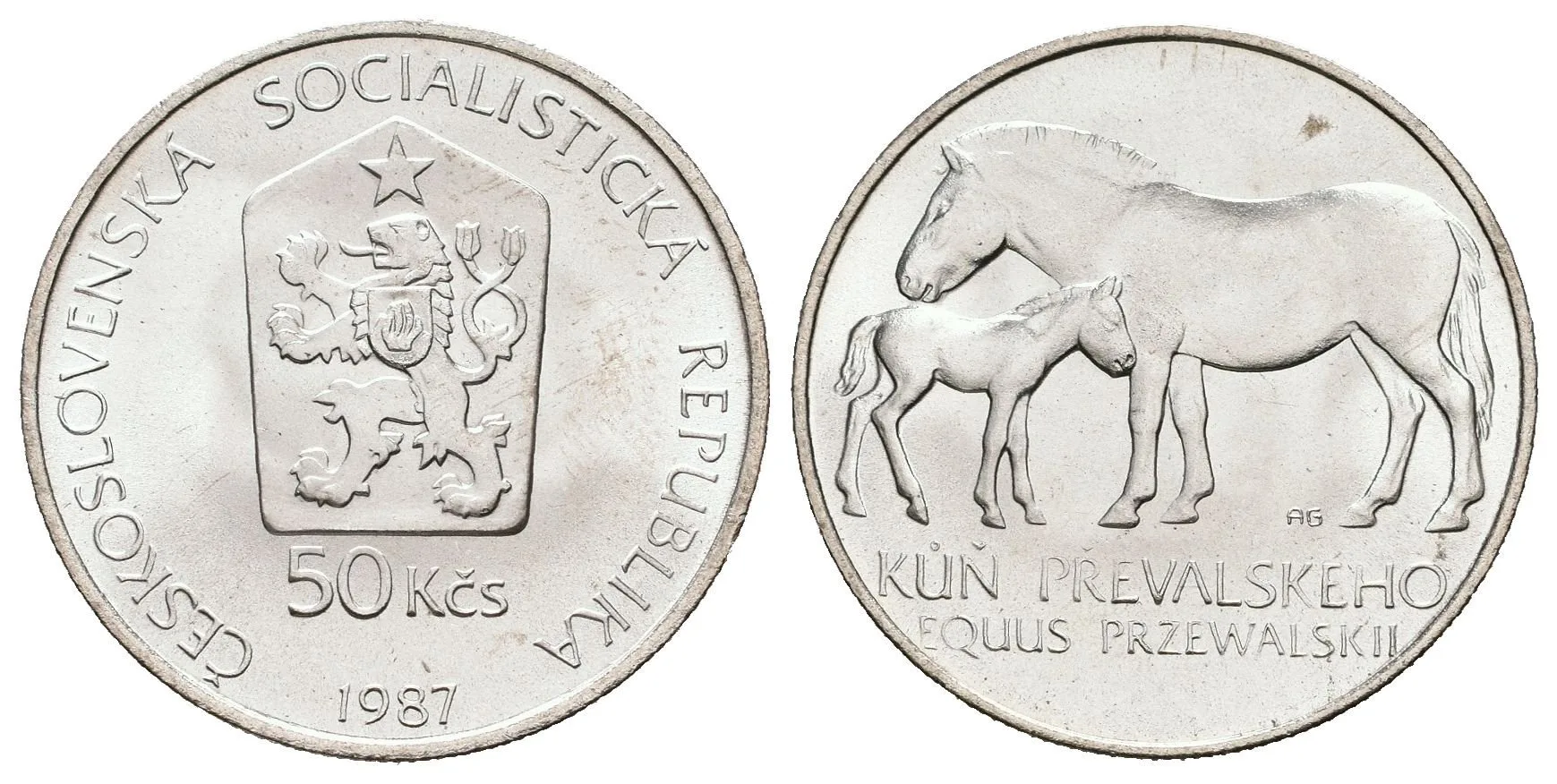 50 Kčs 1987 - Kůň Převalského — 1