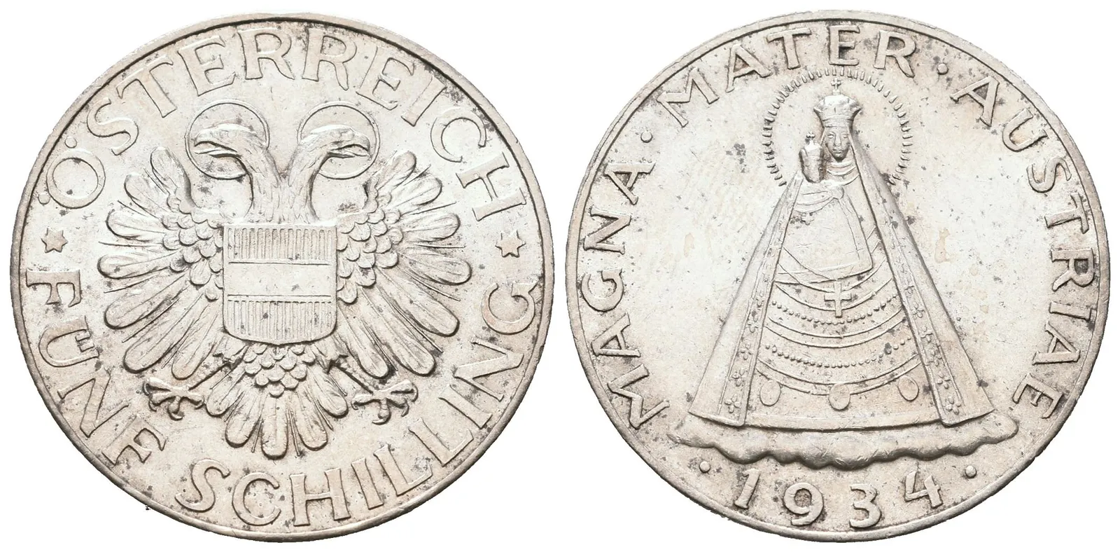 Rakousko, 5 Schilling 1934
