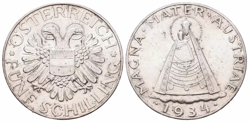 Rakousko, 5 Schilling 1934