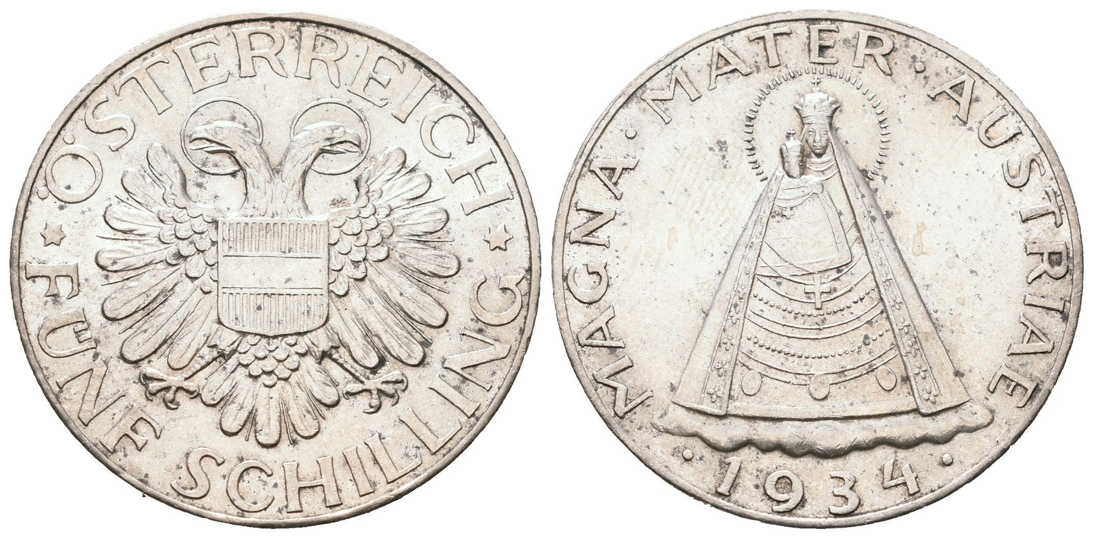 Rakousko, 5 Schilling 1934