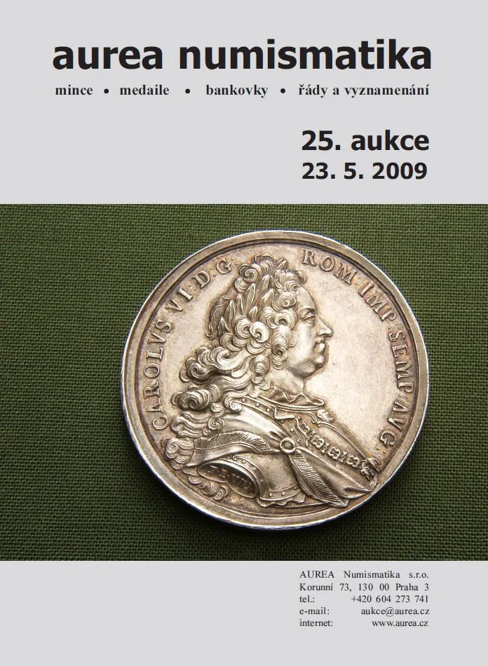 25. Aukce - mince • medaile • bankovky • řády a vyznamenání