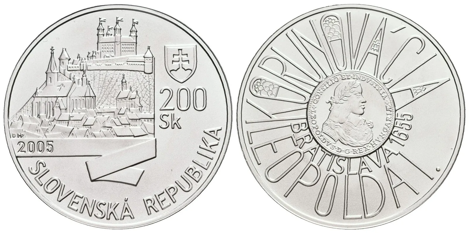 200 Sk 2005 - 350. výročí korunovace Leopolda I. v Bratislavě, kapsle — 1