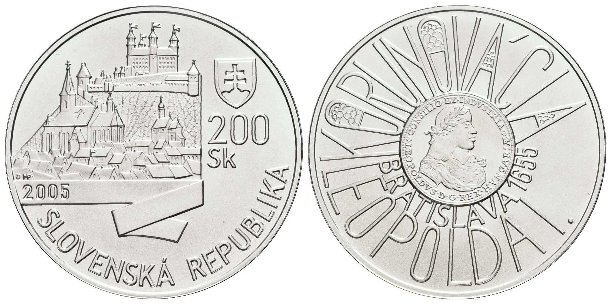 200 Sk 2005 - 350. výročí korunovace Leopolda I. v Bratislavě, kapsle — 1