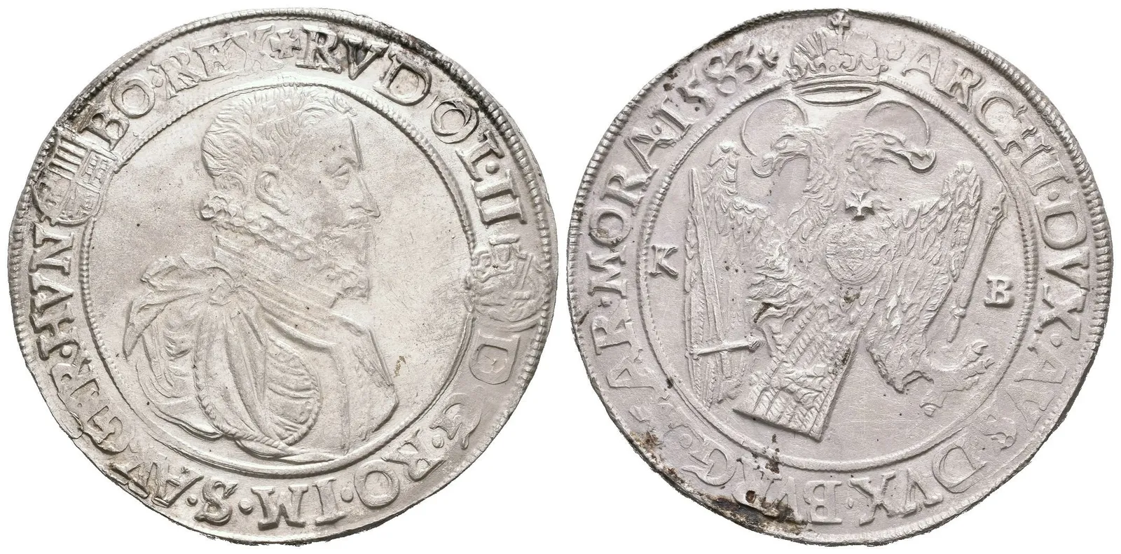 Tolar 1583 KB, Kremnica, Husz.1030, pěkná zachovalost, pěkně vyražený, patina a rysky — 1