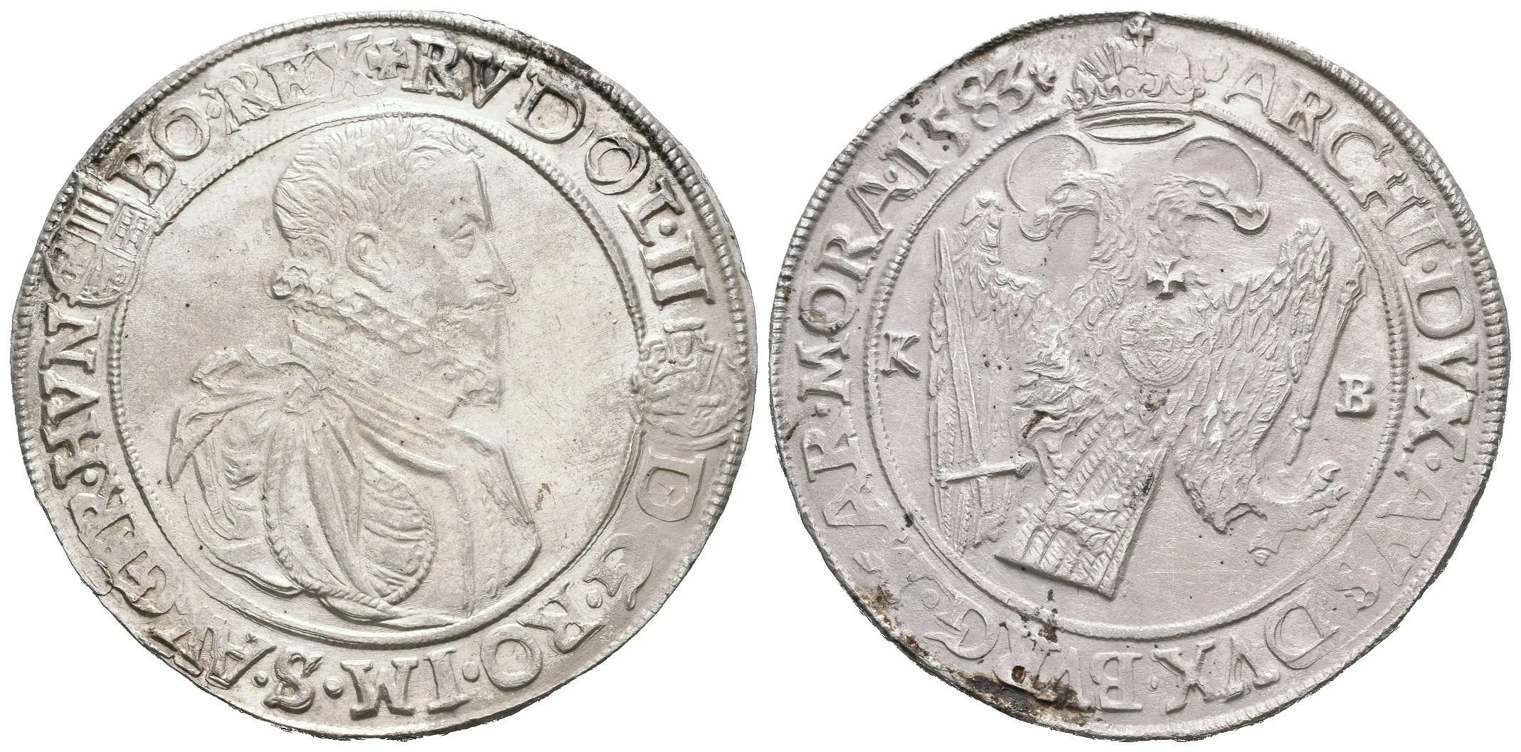Tolar 1583 KB, Kremnica, Husz.1030, pěkná zachovalost, pěkně vyražený, patina a rysky — 1