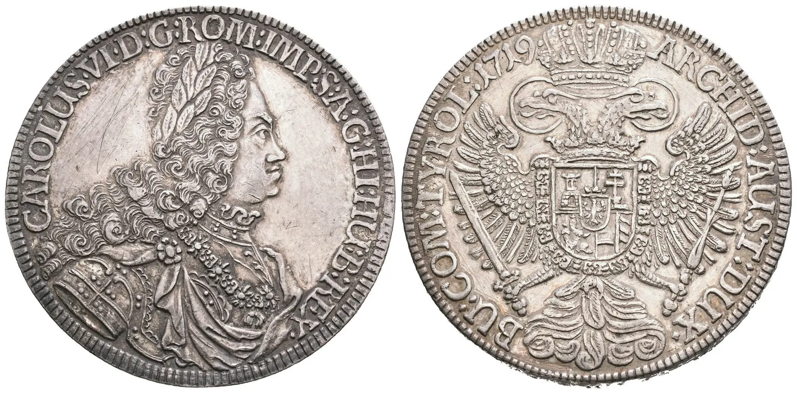Tolar 1719, Hall, Dav.1053, KM.692, pěkná zachovalost a patina, — 1