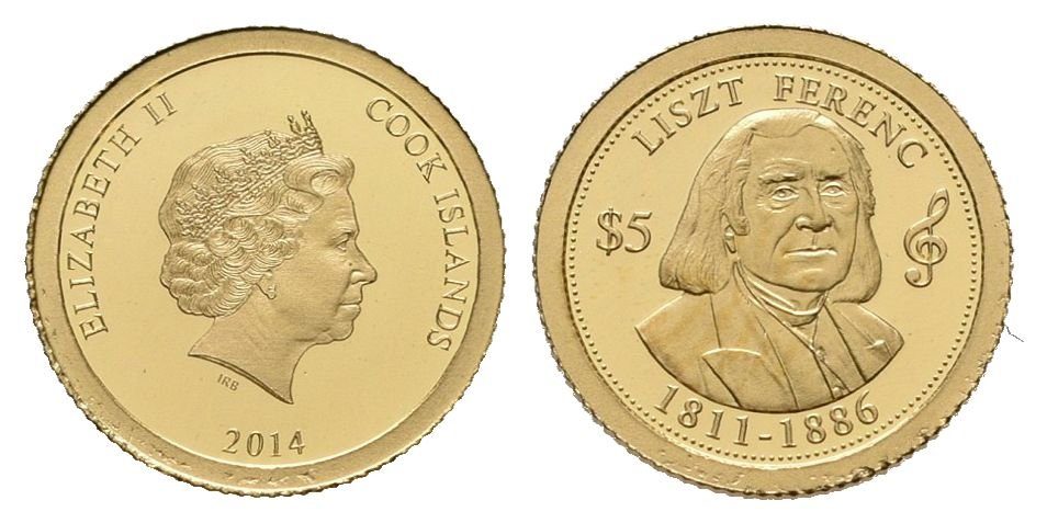 Cook Island, 5 Dollars 2014 - Ferenc Liszt