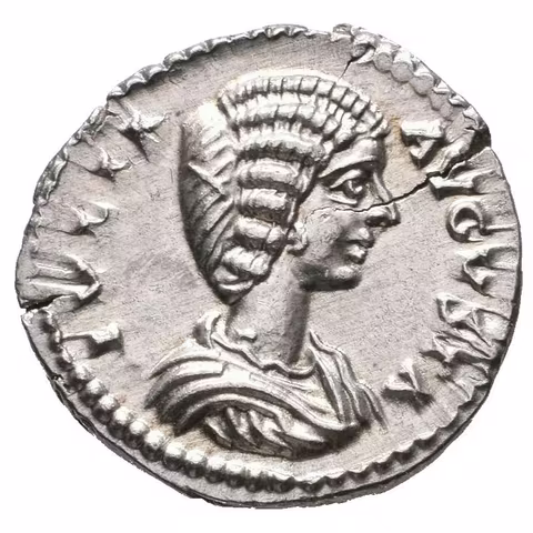 Denár, Laodicea ad Mare, 196 - 202, Rv: VESTAE SANCTAE, stojící zahalená Vesta