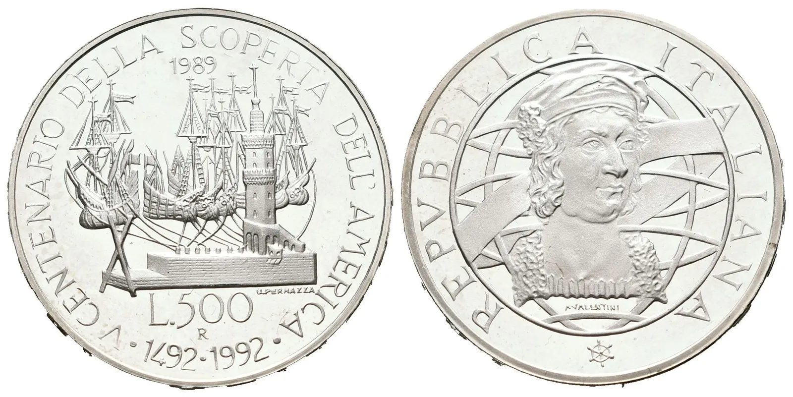 Itálie, 500 Lira 1989 - Columbus
