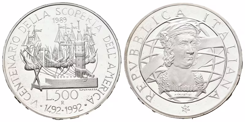 Itálie, 500 Lira 1989 - Columbus