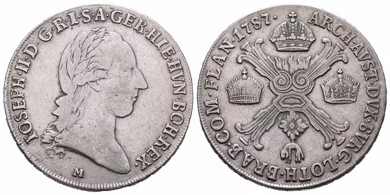 Josef II., 1/2 Tolar křížový 1787 M, Milano