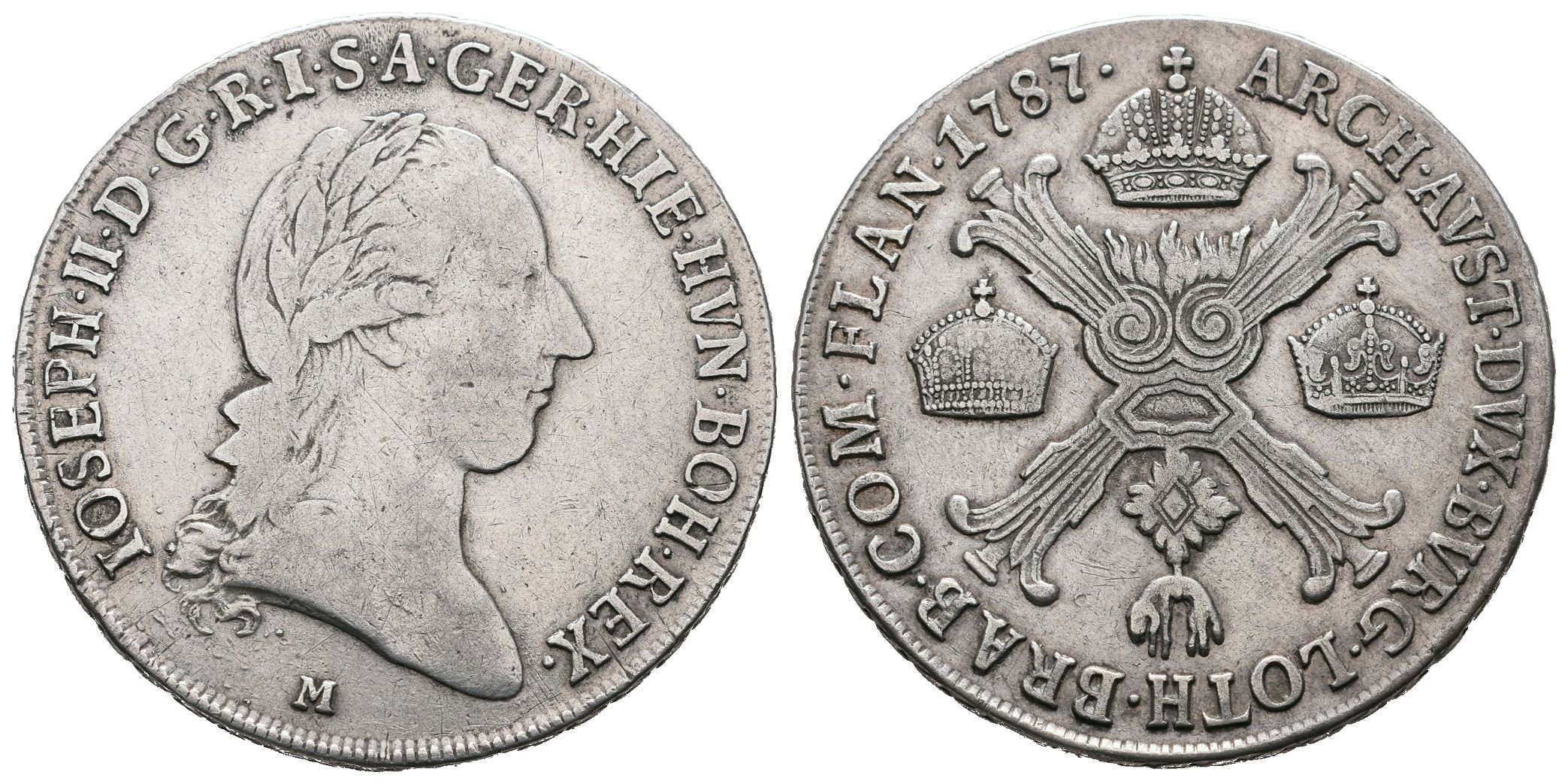 Josef II., 1/2 Tolar křížový 1787 M, Milano