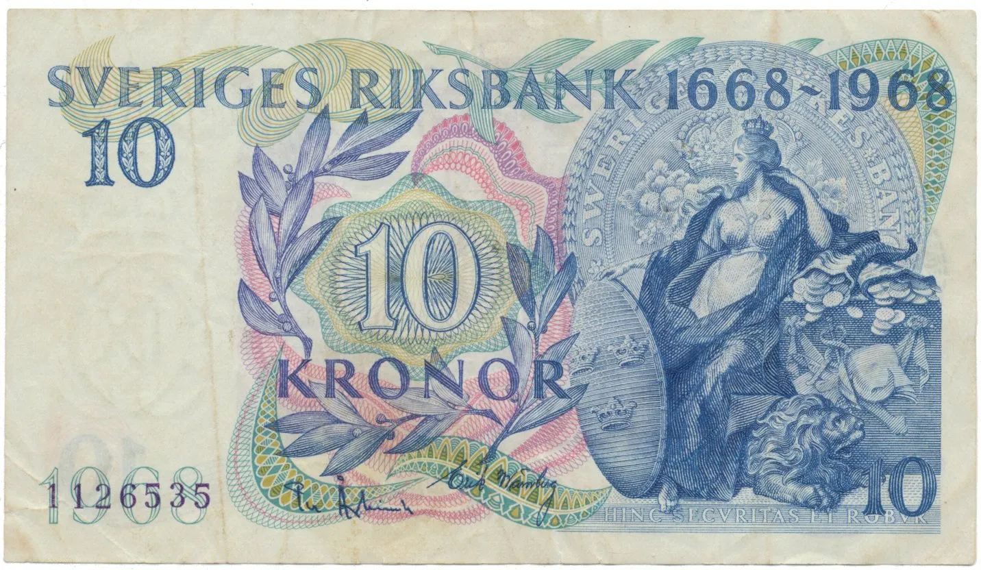 Švédsko, 10 Kronor 1958, jubilejní, P.56