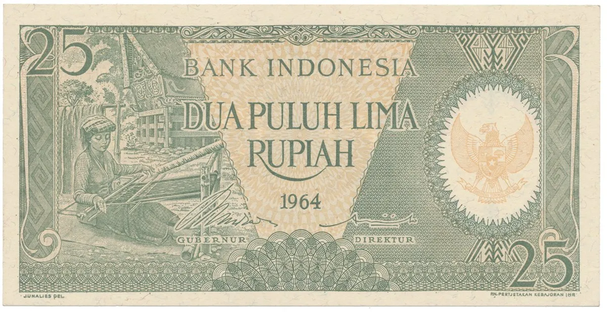 Indonésie, 25 Rupiah 1964, P.95