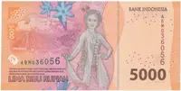Indonésie, 5000 Rupiah 2022, P.New - fotografie 2