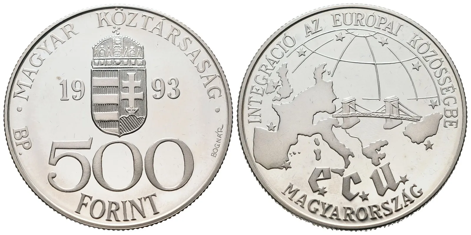 Maďarsko - 500 forintů 1993 - ECU