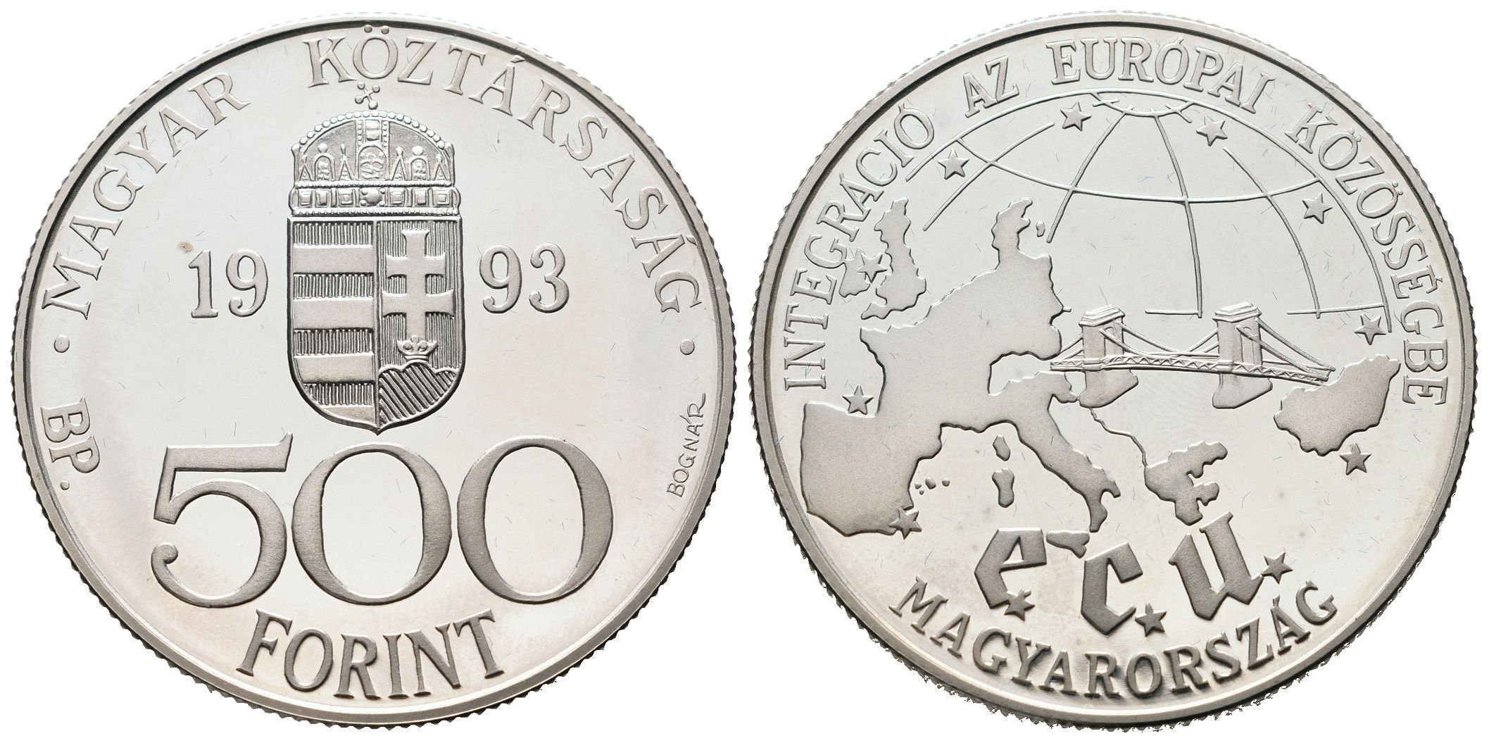 Maďarsko - 500 forintů 1993 - ECU