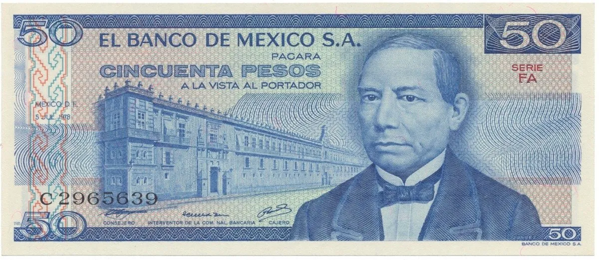 Mexiko, 50 Pesos 1976-1978, P.65b-c