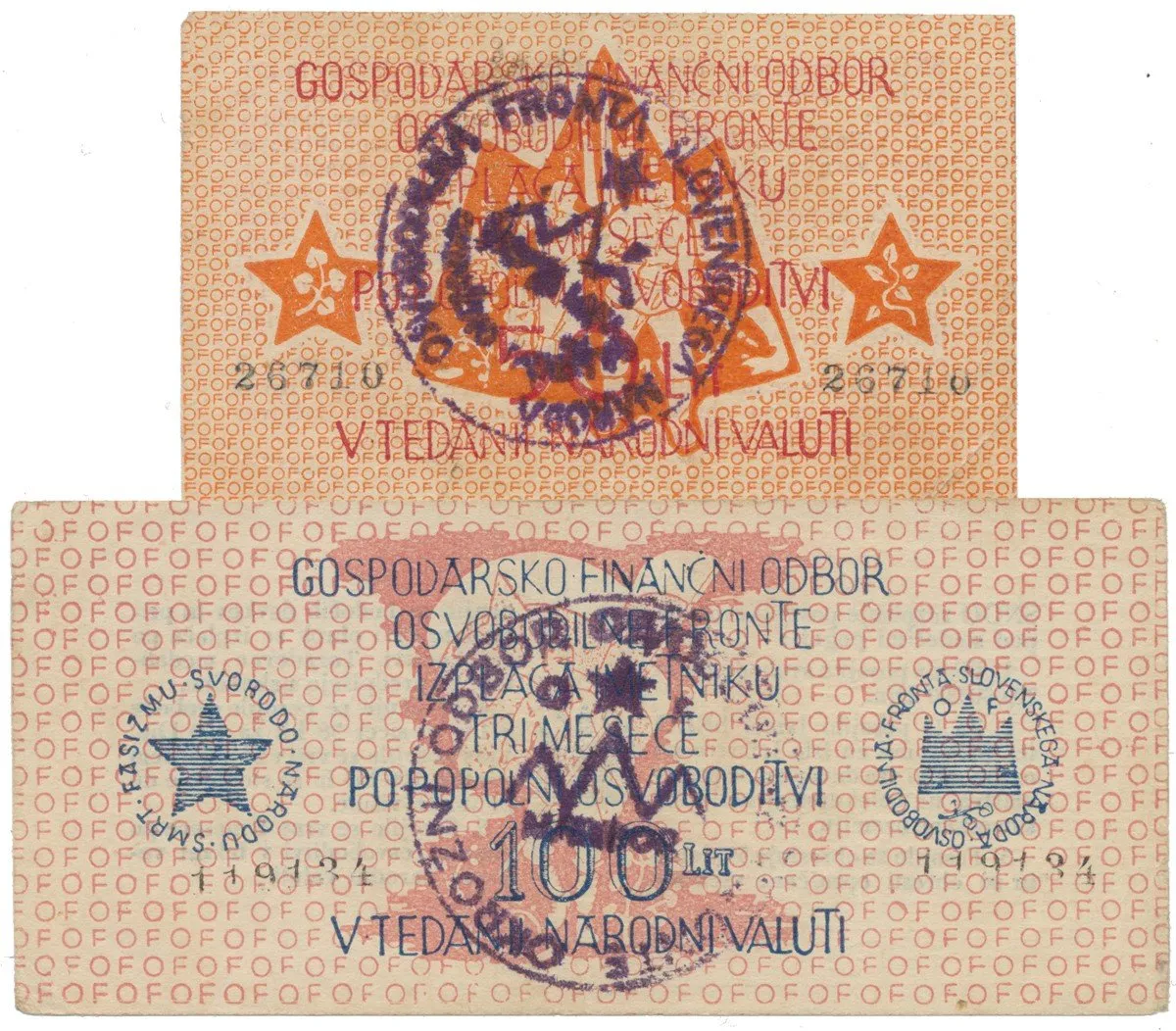 Slovinsko - hospodářsko-finanční oddělení osvoboditelské fronty — 1
