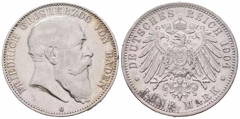 Baden, 5 Marka 1904 G
