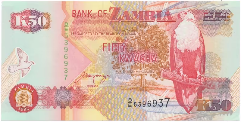 Zambie, 50 Kwacha 1992, P.37b