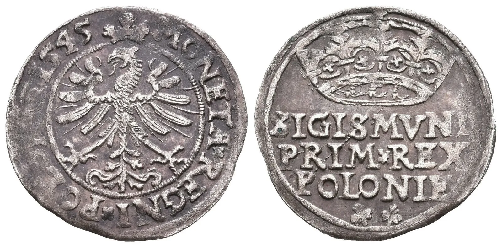 Groš 1545, Krakov, Kop.424, pěkná zachovalost, tmavá patina, ned._R! — 1