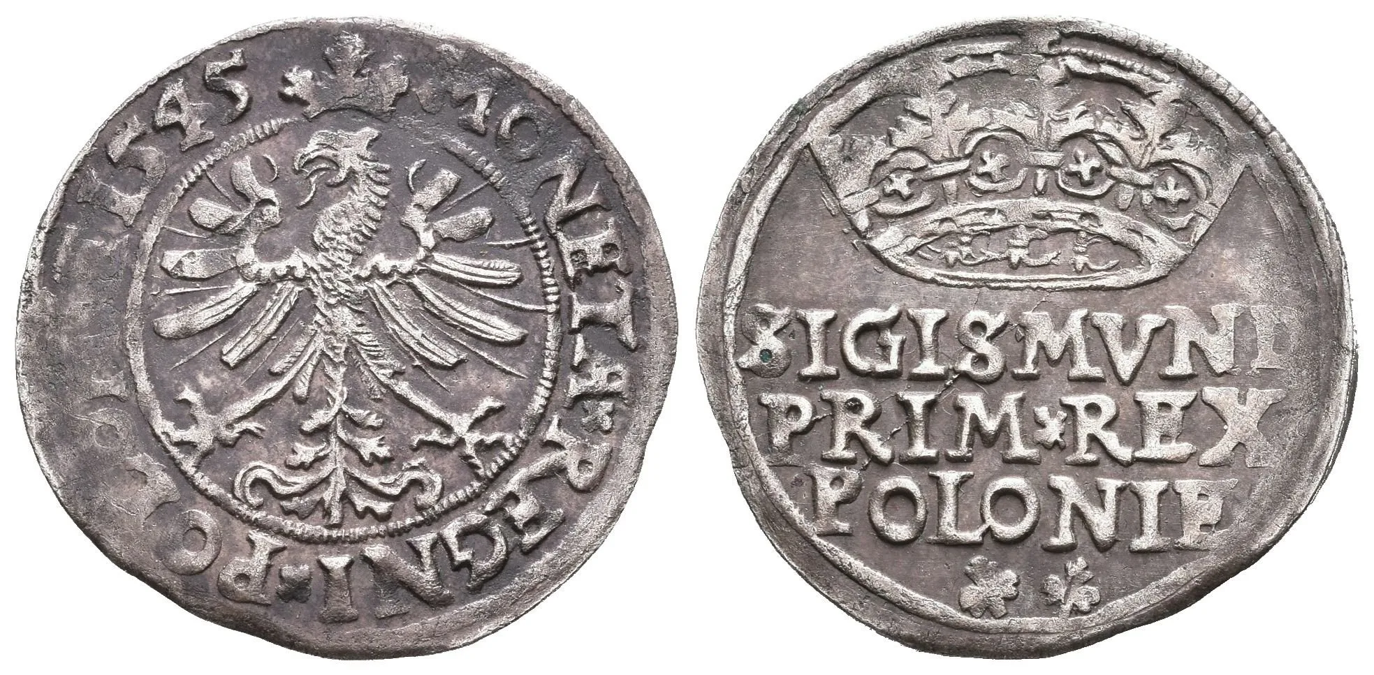 Groš 1545, Krakov, Kop.424, pěkná zachovalost, tmavá patina, ned._R! — 1