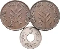Britská Palestina, 2 Mils 1927, 1942 + 5 Mils 1935