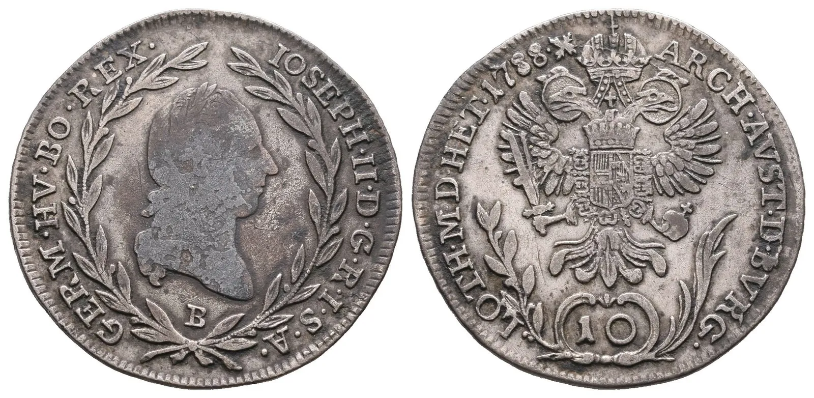 Josef II., 10 Krejcar 1788 B, Kremnica