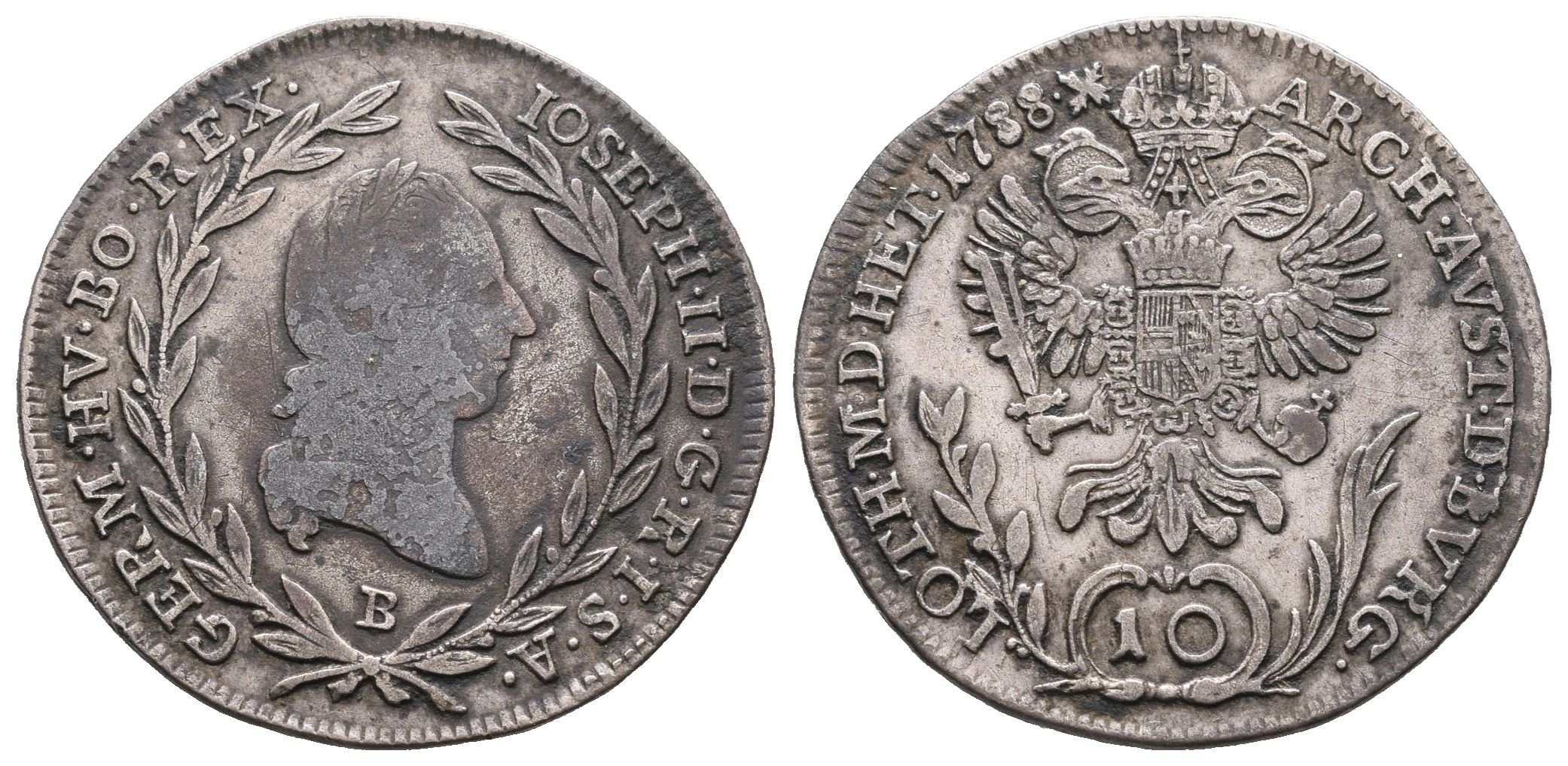 Josef II., 10 Krejcar 1788 B, Kremnica