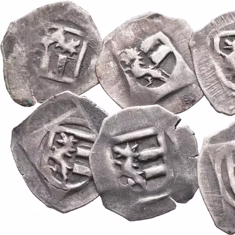 Soubor mincí Jana II. a Friedricha IV. - Pfennig se čtyřrázem,