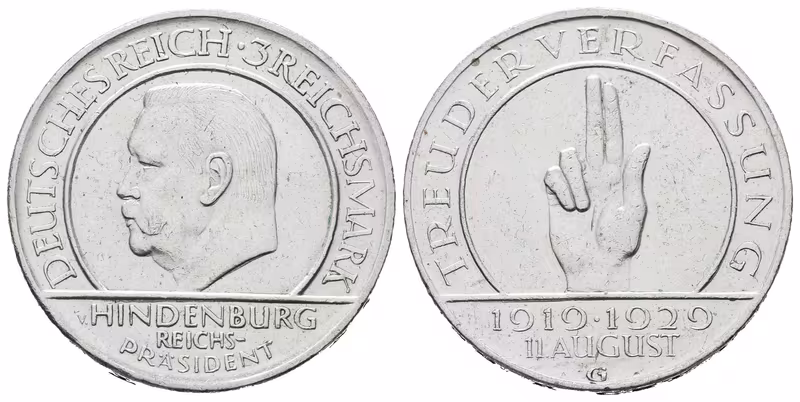 Výmar, 3 Marka 1929 G - Přísaha