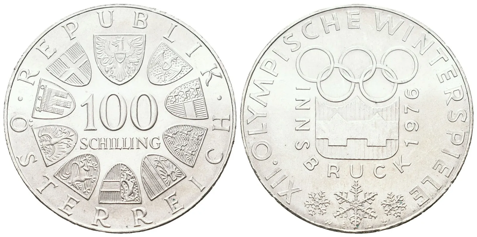 Rakousko, 100 Schilling 1976 - ZOH