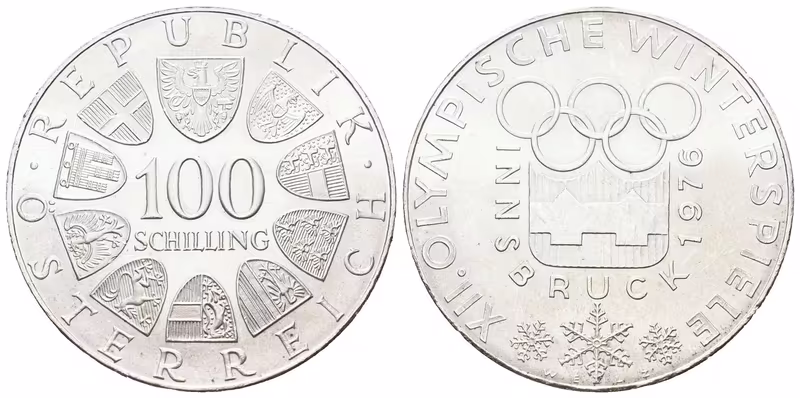 Rakousko, 100 Schilling 1976 - ZOH