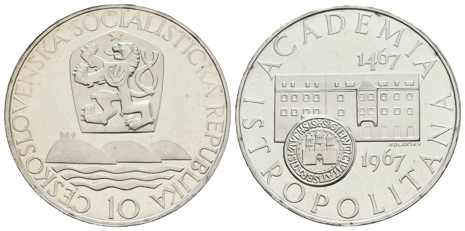 10 Kčs 1967 - Akademia Istropolitana, PROOF