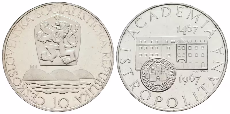 10 Kčs 1967 - Akademia Istropolitana, PROOF
